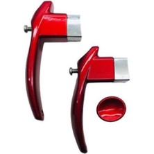 Feyza Design Kare Parlak Kırmızı Çaydanlık Sapı ve Kulp Takımı Seti