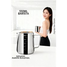 Creatividad Solutions Inox 550ML Barista Süt Sürahisi - Süt Köpürtme Potu -  Paslanmaz Çelik  722676