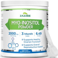 Zazzee Myo-Inositol Powder, 3 Month Supply, 92 Servings, 2000 Mg Per Serving, Free Scoop For Exact Dosage