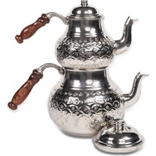 Feyza Design Parlak El Yapımı Dövme Bakır Çaydanlık, Şık ve Zarif Tasarım