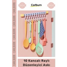 Carlburn #organizer Maksimum Düzen Pratik Raylı Depolama 10 Kancalı Raylı Mutfak Banyo Düzenleyici Askı