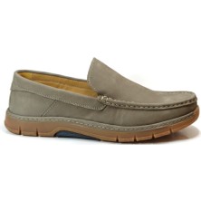 Onlo Ayakkabı K3319-179 Hakiki Deri Nubuk Mokasen Ortopedik Marin Erkek Ayakkabı