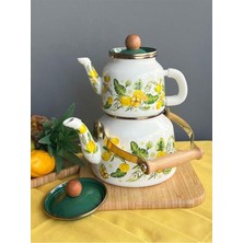 Feyza Design Emaye Çaydanlık, Şık ve Dayanıklı, Güçlü Isı Dağılımı, Pratik Kullanım