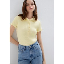 Mavi Kadın Polo Yaka Penye Pastel Yellow 1613120-71305