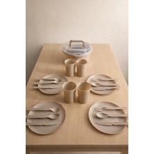 Bayce Home 21 Parça 4 Kişilik Kamp ve Piknik Seti-Çatal,kaşık,bıçak,bardak Seti