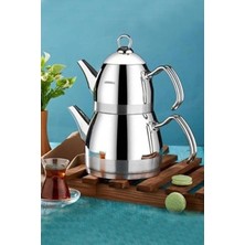Feyza Design Roma Platin Mini Boy 4 Parça Çaydanlık Seti, Şıklık ve Fonksiyonellik Bir Arada