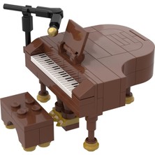Kuyruklu Piyano Özel Tasarım %100 LEGO Parçalarından Minifigür Ölçeğinde Kahverengi