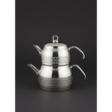 Feyza Design Satenli Metal Saplı Maksı Boy Çaydanlık 2,15 L / 3,95 L