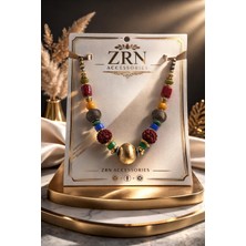 Zrn Accesories Kolye Renklı Taş Detayları Ile Modern Şık Tasarım   Muhteşem Bir Dokunuş