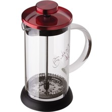Feyza Design Şık Metalik Kırmızı French Press 600 Ml, Kahve ve Çay Için Mükemmel Seçim