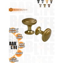 Bablife Verona Düğme Mat Altın 25MM Çapında Çekmece Dolap Mobilya Kulpları