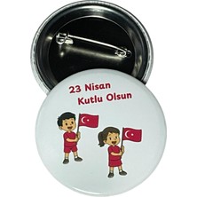 23 Nisan Ulusal Egemenlik ve Çocuk Bayramı Rozet Çanta Rozeti-Yaka Iğnesi-Şapka Aksesuarı (44MM) 1 Adet