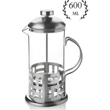 Feyza Design Metal Kulplu French Press 600ML, Şık ve Kullanışlı Kahve Demleme Aksesuarı