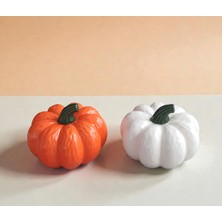 Felis Arte Dekoratif Seramik Balkabağı Set (Turuncu & Beyaz)