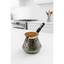 Feyza Design Elit Bakır Külhan Cezve Seti 3 No 7 Fincan Işleme ve Kalaylı TURNA1269-6