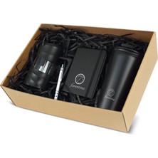 Feyza Design Şık Çelik Termos ve Not Defteri Seti, Kalem Hediyesi, Pratik Kullanım