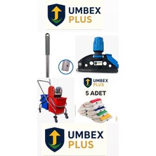 Özgürce Çift Kovalı Krom Temizlik Arabası Paspas ve Mop Aparatı Seti