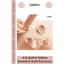 Carlburn #sandalye Zemin Koruyucu Sürtünme Önleyici Sessiz 4'lü Keçeli Şeffaf Silikon Sandalye Ayak Koruyucu