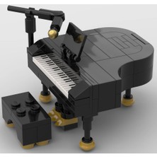 Kuyruklu Piyano Özel Tasarım %100 LEGO Parçalarından Minifigür Ölçeğinde Siyah