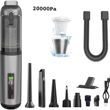 Azurtech 20000PA Güçlü Vakum Araç Süpürgesi 6000MAH Bataryalı Üflemeli LED Aydınlatmalı