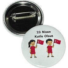 23 Nisan Ulusal Egemenlik ve Çocuk Bayramı Rozet Çanta Rozeti-Yaka Iğnesi-Şapka Aksesuarı (44MM) 1 Adet