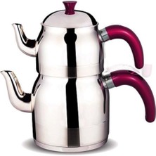 Feyza Design Mor Papatya Büyük Boy Çaydanlık, Şık ve Dayanıklı Tasarım