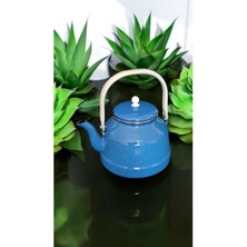 Feyza Design Mavi Emaye Kahve ve Bitki Çay Demliği 3,5 Litre, Üstten Saplı, Vintage Tarz