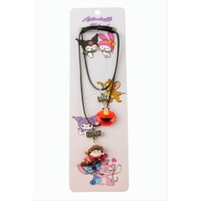 Zero Land Storozal Çizgi Film Karakteri Arkadaşlık Kolyeleri (Çift Kolye) - Siyah