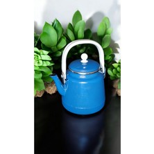 Feyza Design 1,5 L Emaye Çaydanlık, Bitki Çayı Demliği, Üstten Tutmalı, Mavi, Çinko