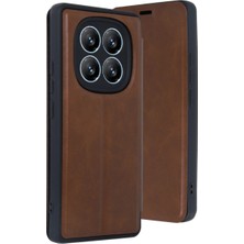 Hayat Store Xiaomi Redmi Note 14 Pro 4g Kılıf Flip Cover - Taba