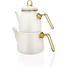 Feyza Design Şık ve Dayanıklı Emaye Çaydanlık, Sağlıklı ve Pratik Kullanım Için Ideal