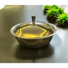 Feyza Design Şık Gümüş Şekerlik, Zarif ve Elegant Tasarım, Modern Ev Dekoru