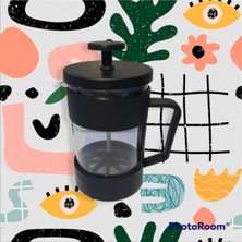 Feyza Design Şık Siyah Frechpress 350ML, Pratik ve Şık Kahve Demleme Aleti