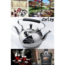 Feyza Design Çift Taraflı Alüminyum Muhabbet Demliği, Kamp ve Ev Kullanımı