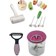 Feyza Design 5'li Bıçaklı Ipli El Rondosu Kafesli Hamur Kesici ve Oyucu Seti