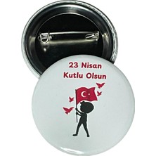 23 Nisan Ulusal Egemenlik ve Çocuk Bayramı Rozet Çanta Rozeti-Yaka Iğnesi-Şapka Aksesuarı (44MM) 1 Adet