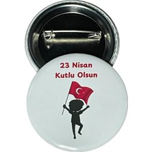 23 Nisan Ulusal Egemenlik ve Çocuk Bayramı Rozet Çanta Rozeti-Yaka Iğnesi-Şapka Aksesuarı (44MM) 1 Adet