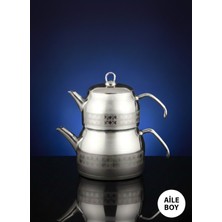 Feyza Design Saten Kaplama Metal Saplı Aile Boy Çaydanlık 1,45 L / 2,90 L