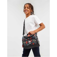 Smiggle Marvel Spider-Man Çift Bölmeli Askılı Beslenme Çantası Siyah – Isı Yalıtımlı, Lisanslı