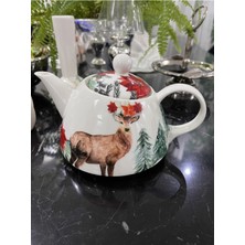 Feyza Design Yeni Yıl Temalı Porselen Demlik, Şık ve Zarif Tasarım