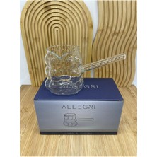 Feyza Design Isıya Dayanıklı Borosilikat Cam Cezve, Üzüm Desenli, 400ML, Kulplu