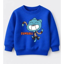 Efendioğlu Design Sweatshirt Tek Gumball Karakteri Baskılı Pamuklu 3 Iplik Şardonsuz Sweatshirt