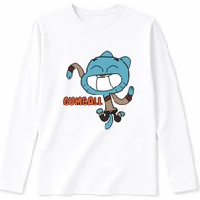 Efendioğlu Design Uzun Kollu Tek Gumball Karakteri Baskılı Pamuklu T-Shirt