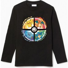 Efendioğlu Design Uzun Kollu 4 Karakterli Poketop Baskılı T-Shirt