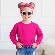 Efendioğlu Design Unisex Çocuk Sweatshirt Lacivert & Kırmızı & Pembe & Mavi Basic Pamuklu Günlük Sweat