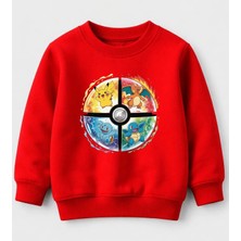 Efendioğlu Design Sweatshirt 4 Karakterli Poketop Baskılı 3 Iplik Şardonsuz Sweatshirt