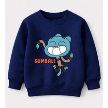 Efendioğlu Design Sweatshirt Tek Gumball Karakteri Baskılı Pamuklu 3 Iplik Şardonsuz Sweatshirt