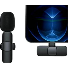 Hayat Store Type-C Girişli Telefon Uyumlu Wireless Youtube Facebook Tiktok Yayın Kablosuz Yaka Mikrofonu