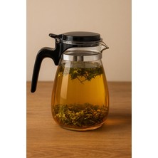 Feyza Design Şeffaf Borosilikat Cam Demlik 900 Ml, Sıcak ve Soğuk Çay Için Ideal