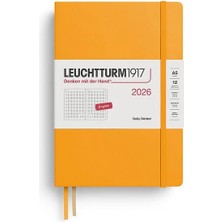 Leuchtturm 1917 LEUCHTTURM1917 Orta Boy (A5) 12 Aylık Günlük Ajanda (Noktalı) 2026 Sert Kapak, Ingilizce, Rising Sun 372782